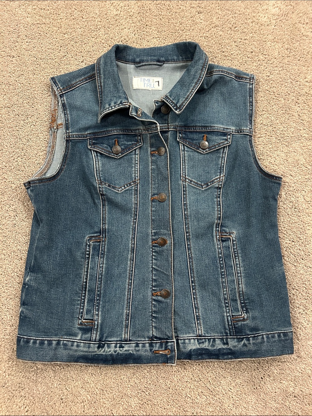 Time and true Jeans denim vest